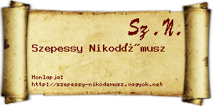 Szepessy Nikodémusz névjegykártya